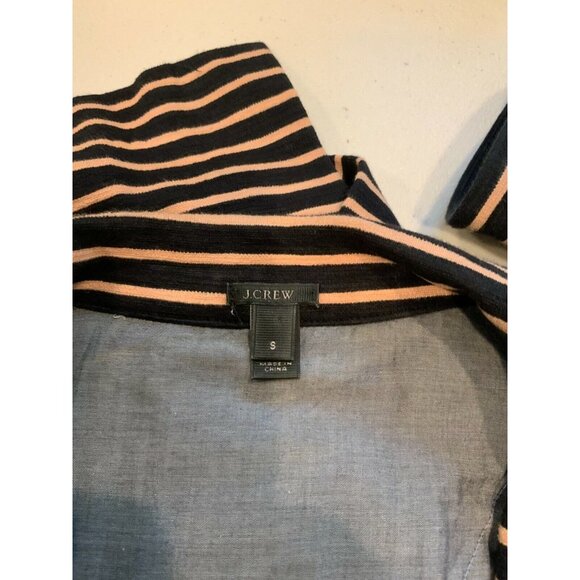 J. Crew Navy Blue and Tan Striped Blazer, Size Small - Picture 8 of 8